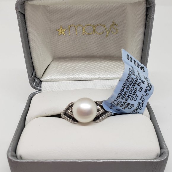 Macy's Jewelry - Cultured Pearl Ring/Necklace/Earring SET CFWP SS 1/3 CT
